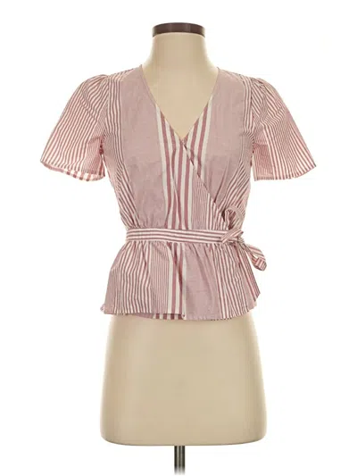 Pre-owned Madewell Short Sleeve Blouse In Pink