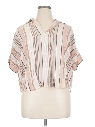 Pre-owned Madewell Short Sleeve Blouse In Pink