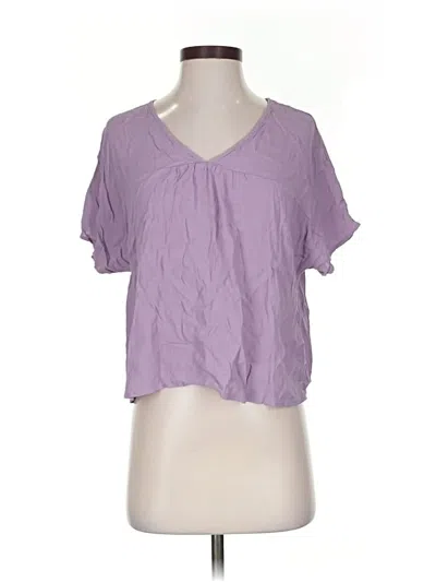 Pre-owned Madewell Short Sleeve Blouse In Purple