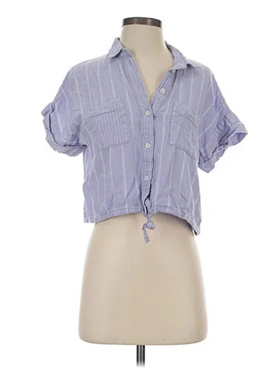 Pre-owned Madewell Short Sleeve Blouse In Purple