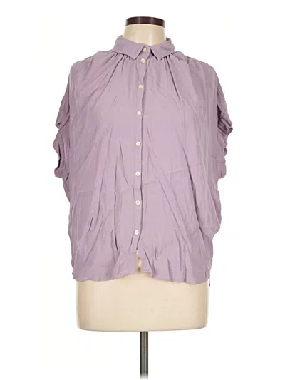 Pre-owned Madewell Short Sleeve Blouse In Purple