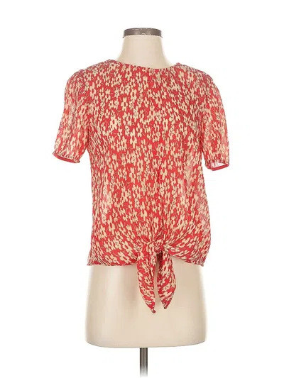Pre-owned Madewell Short Sleeve Blouse In Red