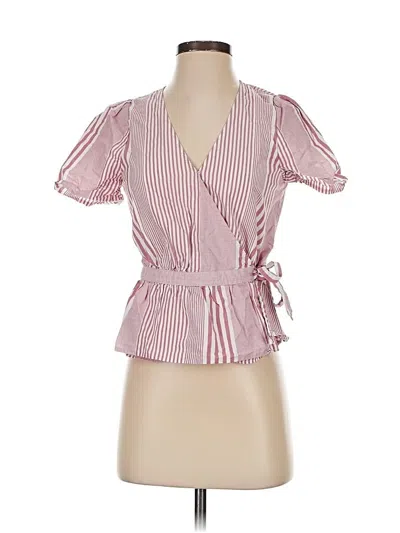 Pre-owned Madewell Short Sleeve Blouse In Red