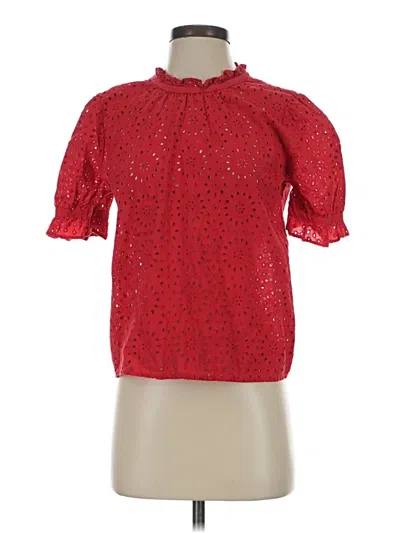 Pre-owned Madewell Short Sleeve Blouse In Red