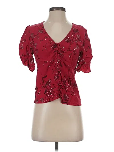 Pre-owned Madewell Short Sleeve Blouse In Red