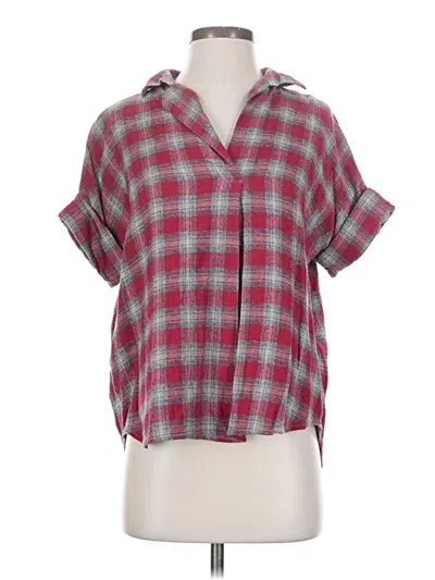 Pre-owned Madewell Short Sleeve Blouse In Red