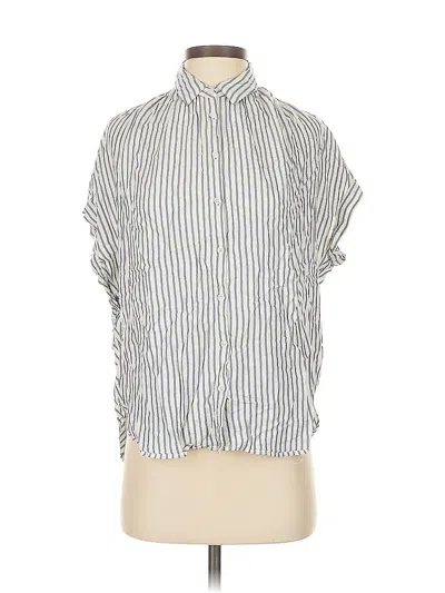 Pre-owned Madewell Short Sleeve Blouse In Silver