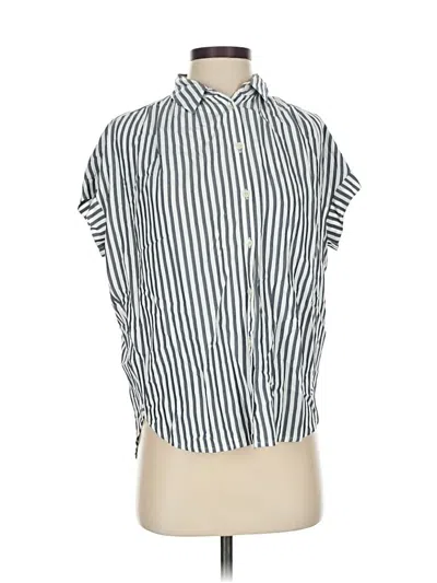Pre-owned Madewell Short Sleeve Blouse In Silver