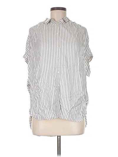 Pre-owned Madewell Short Sleeve Blouse In Silver