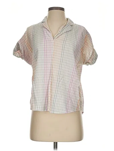 Pre-owned Madewell Short Sleeve Blouse In Silver