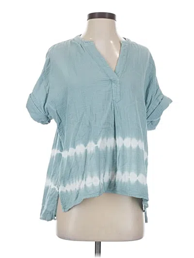 Pre-owned Madewell Short Sleeve Blouse In Teal