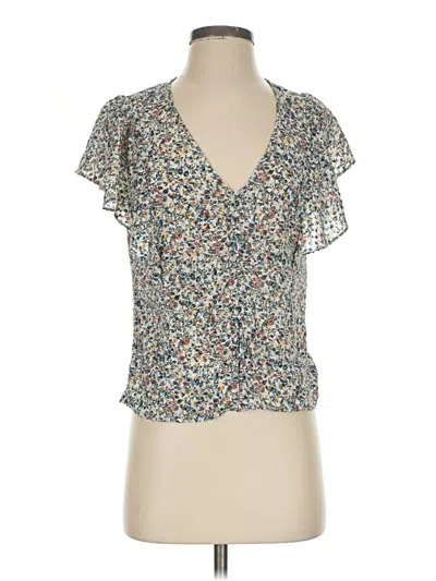 Pre-owned Madewell Short Sleeve Blouse In Teal