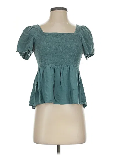 Pre-owned Madewell Short Sleeve Blouse In Teal
