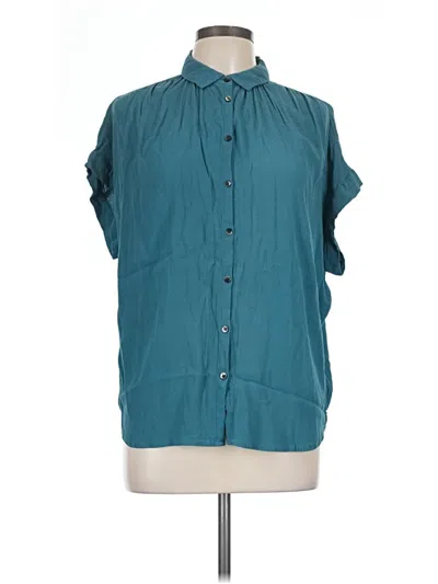 Pre-owned Madewell Short Sleeve Blouse In Teal
