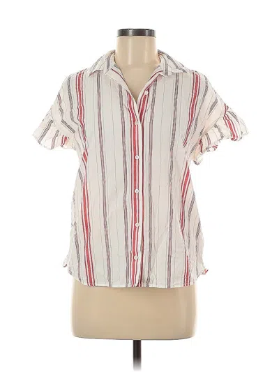 Pre-owned Madewell Short Sleeve Blouse In White