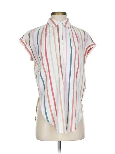 Pre-owned Madewell Short Sleeve Blouse In White