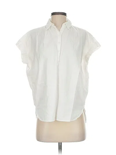 Pre-owned Madewell Short Sleeve Blouse In White