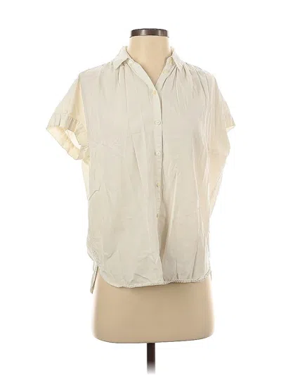 Pre-owned Madewell Short Sleeve Blouse In White