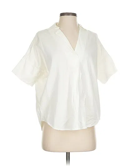 Pre-owned Madewell Short Sleeve Blouse In White