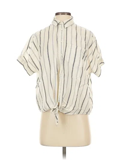 Pre-owned Madewell Short Sleeve Blouse In White