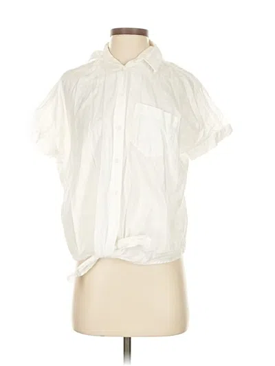 Pre-owned Madewell Short Sleeve Blouse In White
