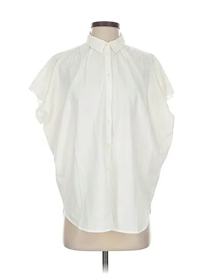 Pre-owned Madewell Short Sleeve Blouse In White