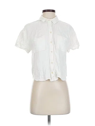 Pre-owned Madewell Short Sleeve Blouse In White