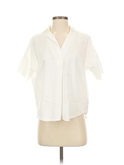 Pre-owned Madewell Short Sleeve Blouse In White