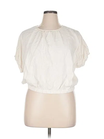 Pre-owned Madewell Short Sleeve Blouse In White