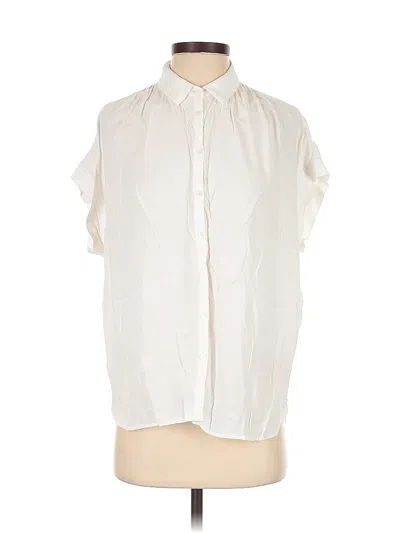 Pre-owned Madewell Short Sleeve Blouse In White