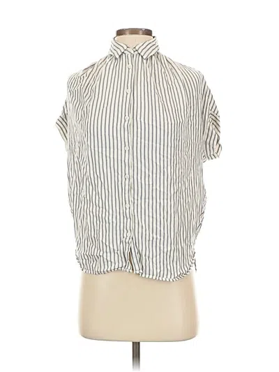 Pre-owned Madewell Short Sleeve Blouse In White