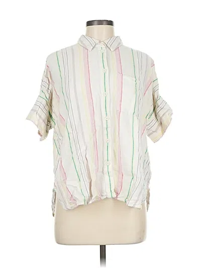 Pre-owned Madewell Short Sleeve Blouse In White