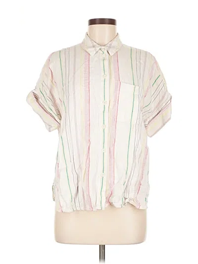 Pre-owned Madewell Short Sleeve Blouse In White