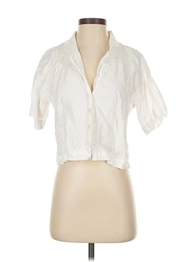 Pre-owned Madewell Short Sleeve Blouse In White