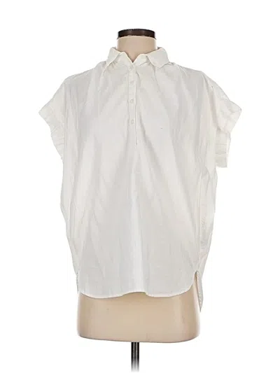 Pre-owned Madewell Short Sleeve Blouse In White