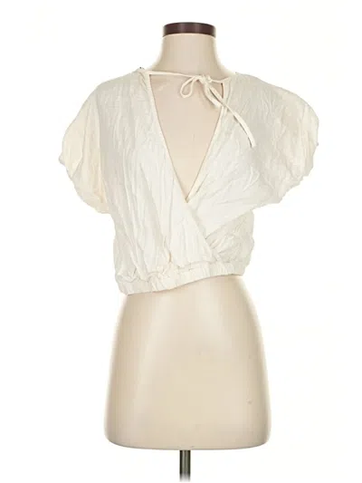 Pre-owned Madewell Short Sleeve Blouse In White
