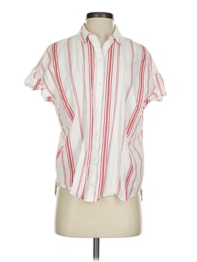 Pre-owned Madewell Short Sleeve Blouse In White