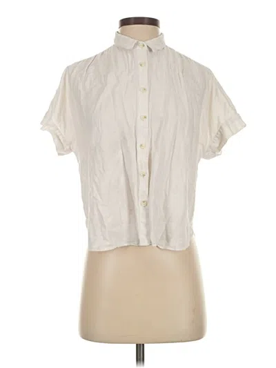 Pre-owned Madewell Short Sleeve Blouse In White