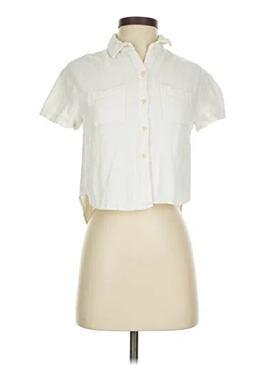 Pre-owned Madewell Short Sleeve Blouse In White