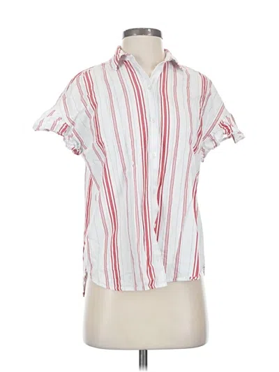 Pre-owned Madewell Short Sleeve Blouse In White