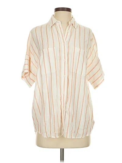 Pre-owned Madewell Short Sleeve Blouse In White