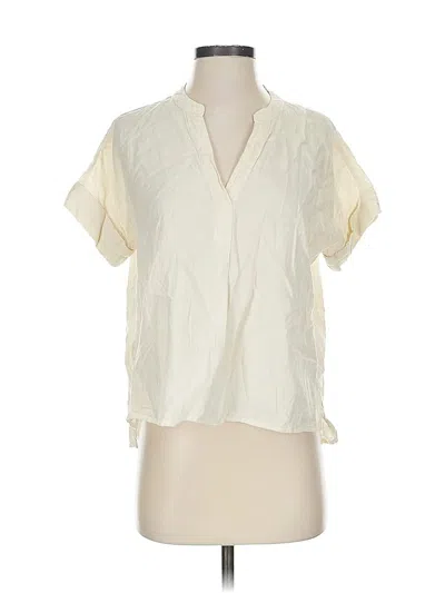 Pre-owned Madewell Short Sleeve Blouse In White
