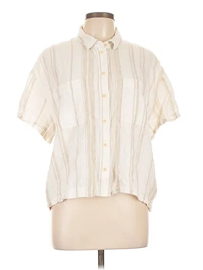Pre-owned Madewell Short Sleeve Blouse In White