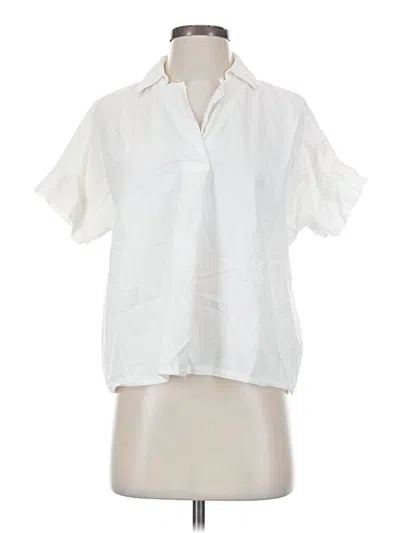Pre-owned Madewell Short Sleeve Blouse In White