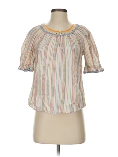 Pre-owned Madewell Short Sleeve Blouse In White