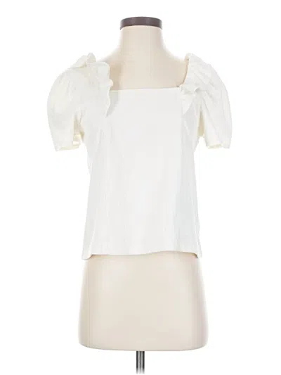 Pre-owned Madewell Short Sleeve Blouse In White