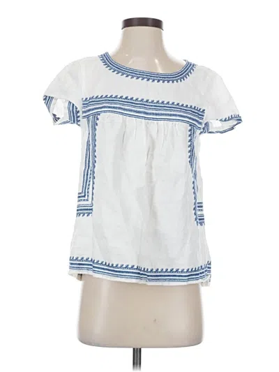 Pre-owned Madewell Short Sleeve Blouse In White