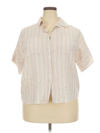 Pre-owned Madewell Short Sleeve Blouse In White