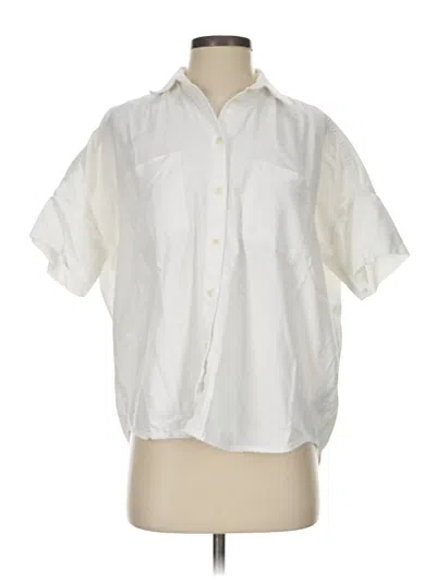 Pre-owned Madewell Short Sleeve Blouse In White