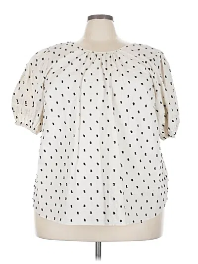 Pre-owned Madewell Short Sleeve Blouse In White